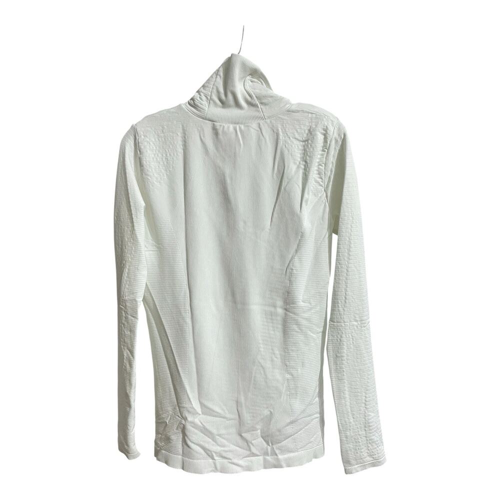 Athleta Flurry Blizzard Rib Turtleneck Large Bright White Seamless Stretch - Picture 3 of 9